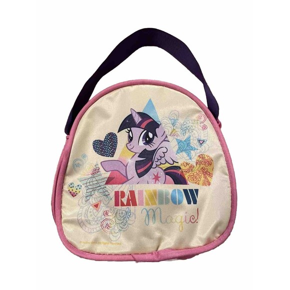 My Little Pony Pink Rainbow Magic Fabric Storage Tote Case 6x6 Satin Hasbro - Picture 1 of 10